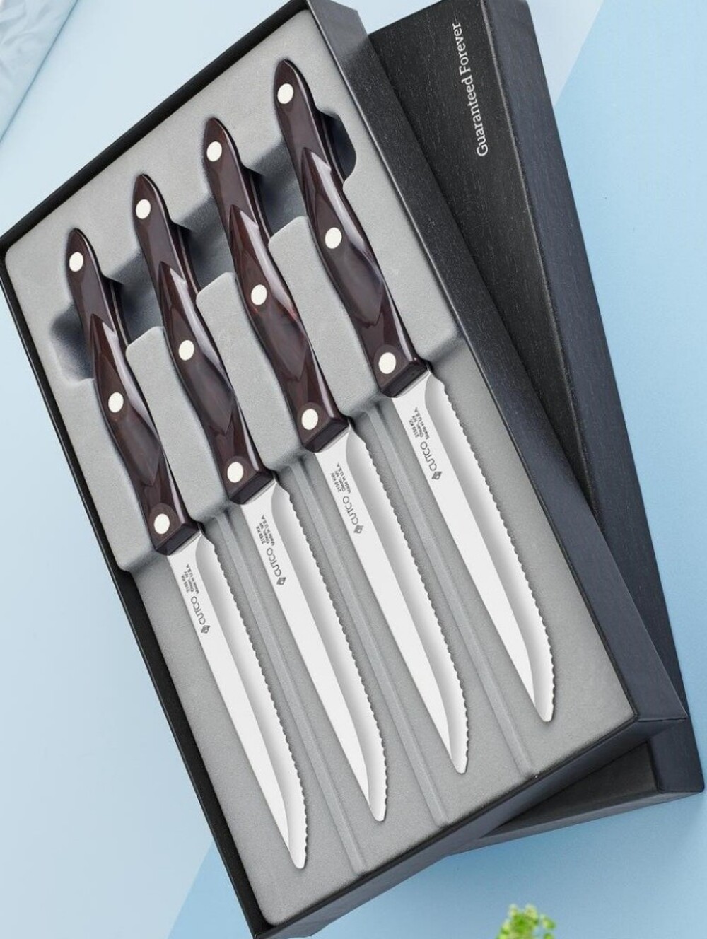 Cutco Black and Silver Serrated Steak Knife Set - 4pc
